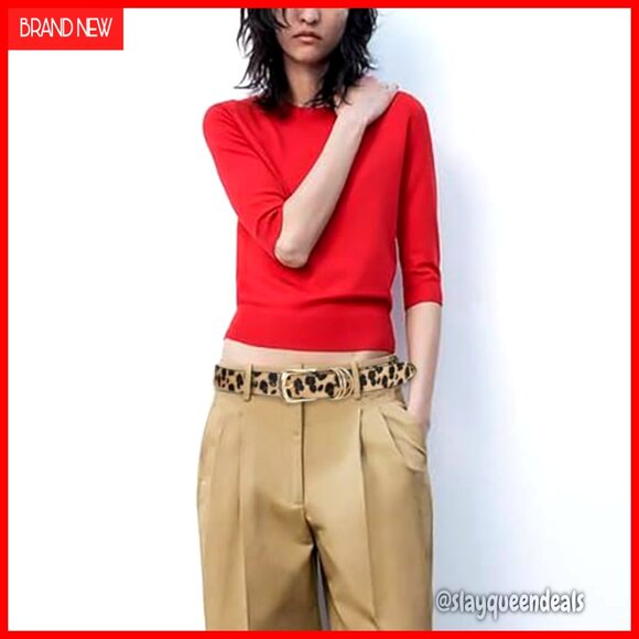 Faux Leather Belt Gold Buckle 1.2\